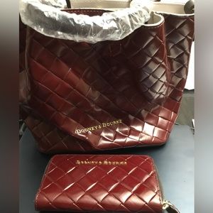 Dooney & Bourke Bordeaux (LE034 BX) Red Leather Satchel & Wallet New W/ Tags